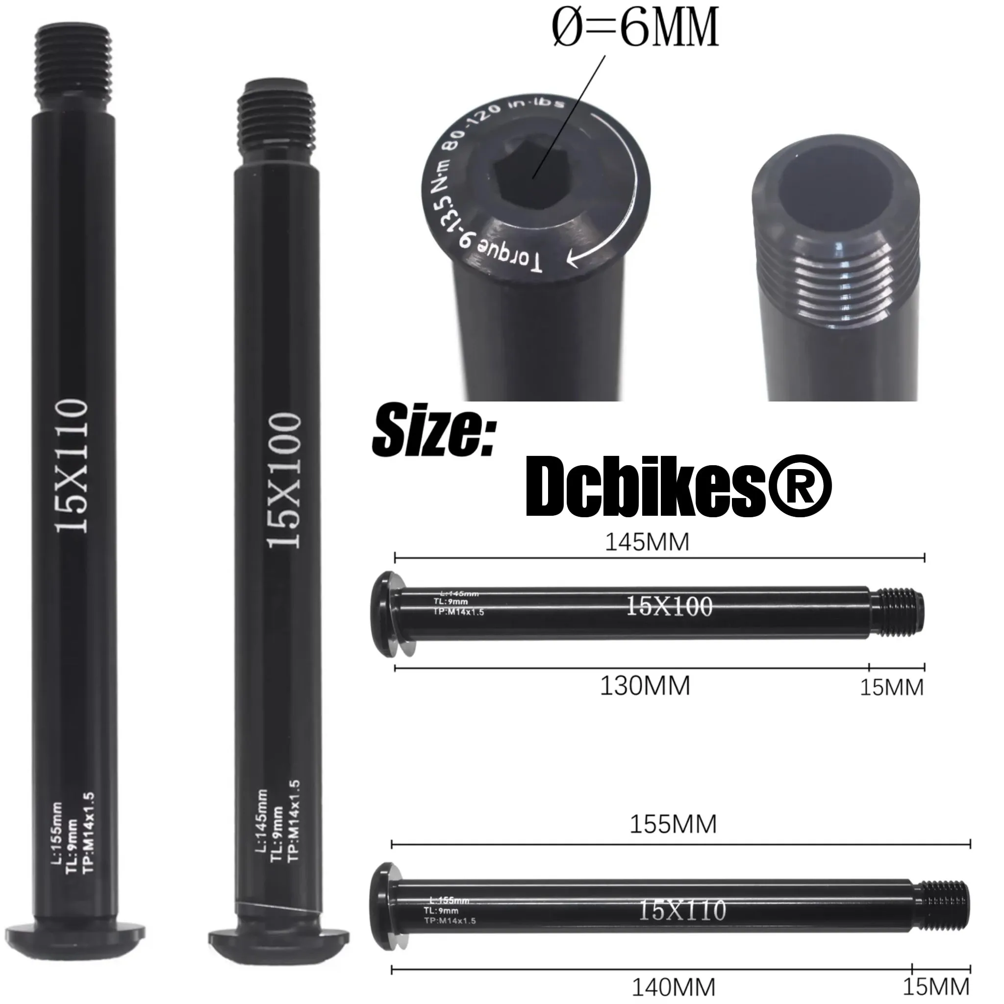 15mm X 100mm/15mm X 110mm Thru Axle For FOX Front Fork SC 32 34 36 Series