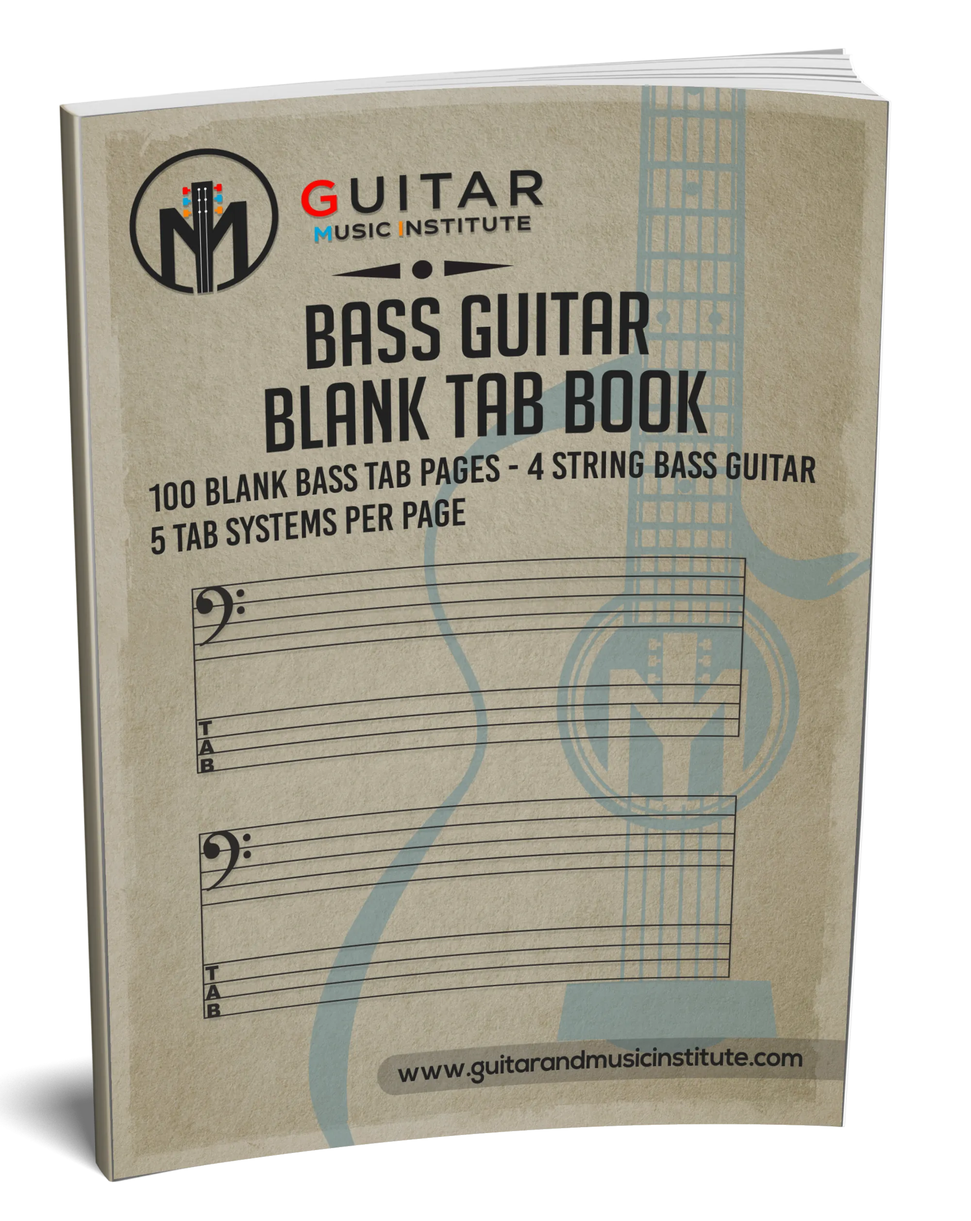 4 String Bass Blank TAB Book - Perfect Bound Version