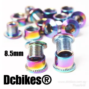 4 X Oil Slick 8.5mm MTB Road Rainbow Chain Ring Bolts