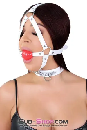 8988MQ      White Strap Red Ballgag Trainer - MEGA Deal