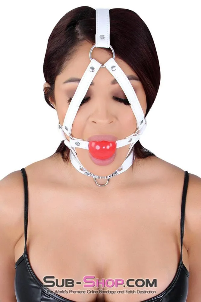8988MQ      White Strap Red Ballgag Trainer - MEGA Deal