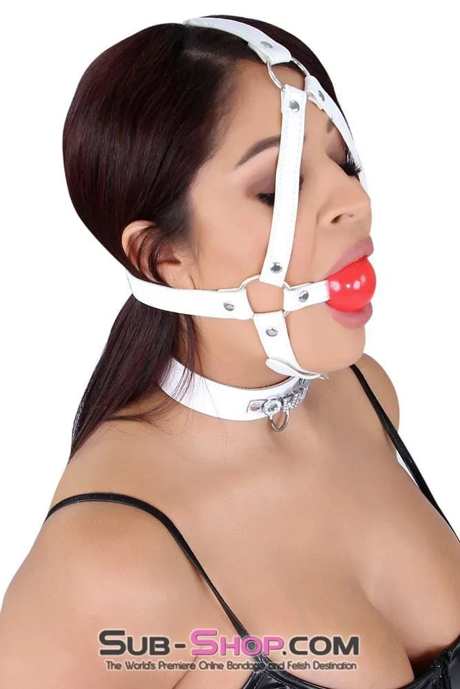 8988MQ      White Strap Red Ballgag Trainer - MEGA Deal