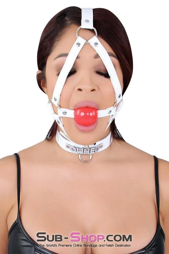 8988MQ      White Strap Red Ballgag Trainer - MEGA Deal