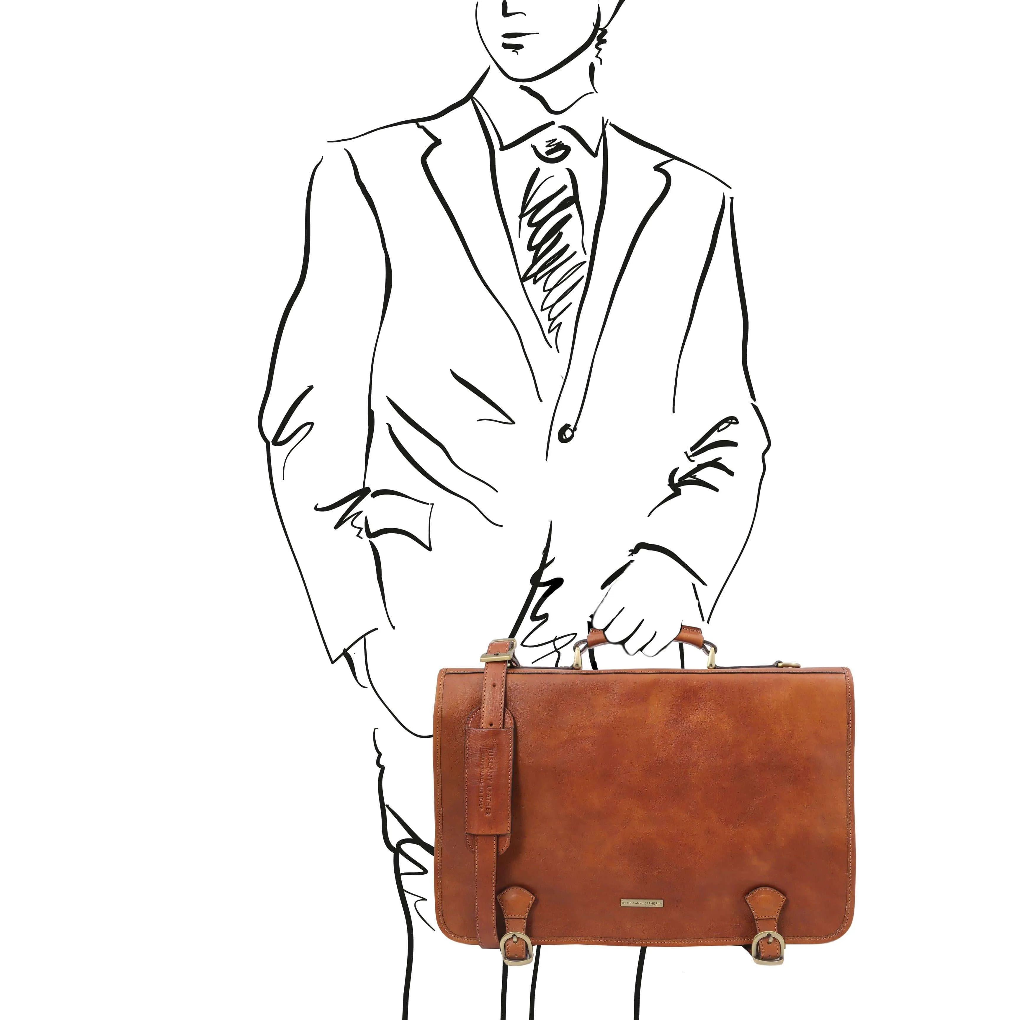 Ancona - Leather messenger bag | TL142073