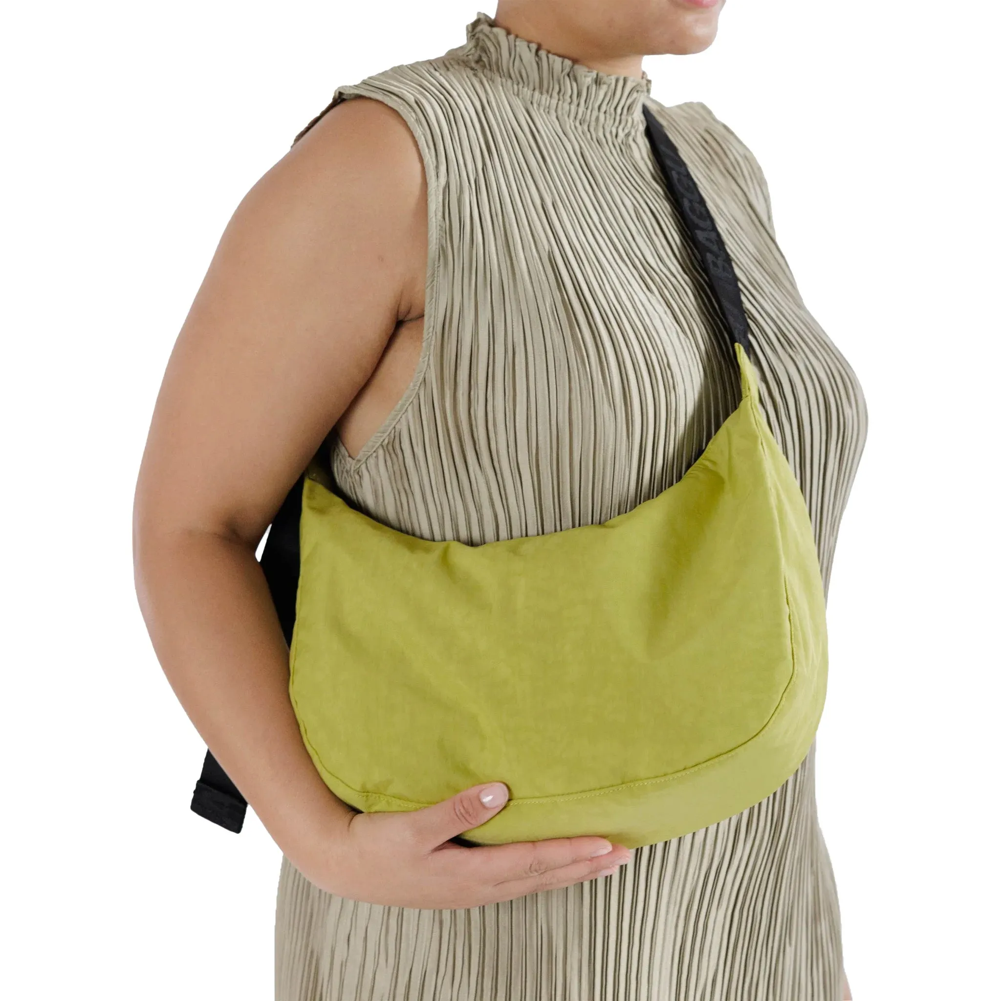 Baggu Medium Nylon Crescent Bag, Lemongrass