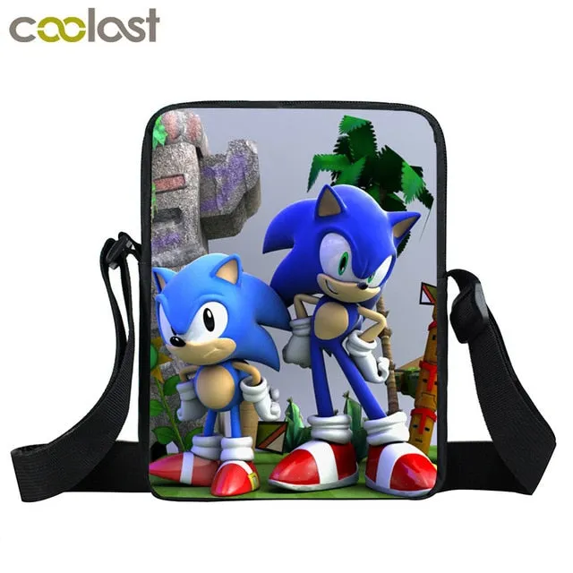 bags shoulder crossbody Quick shipping International shipping bag kids gift small boys children messenger school girls bags bookbag mini bag cartoon sonic