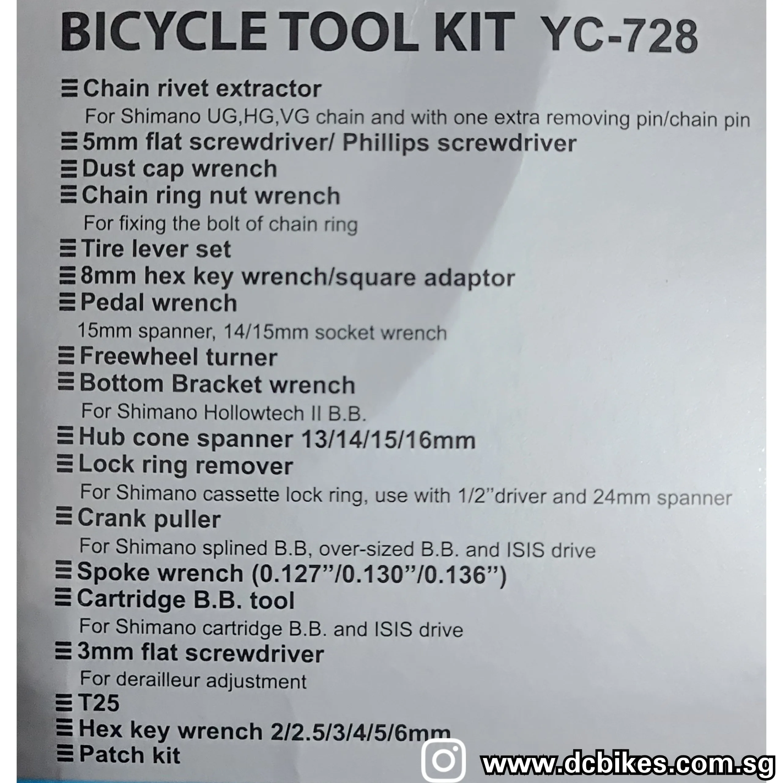 Bike Hand 18 Pieces MTB Road Bike Tool Kit For Shimano