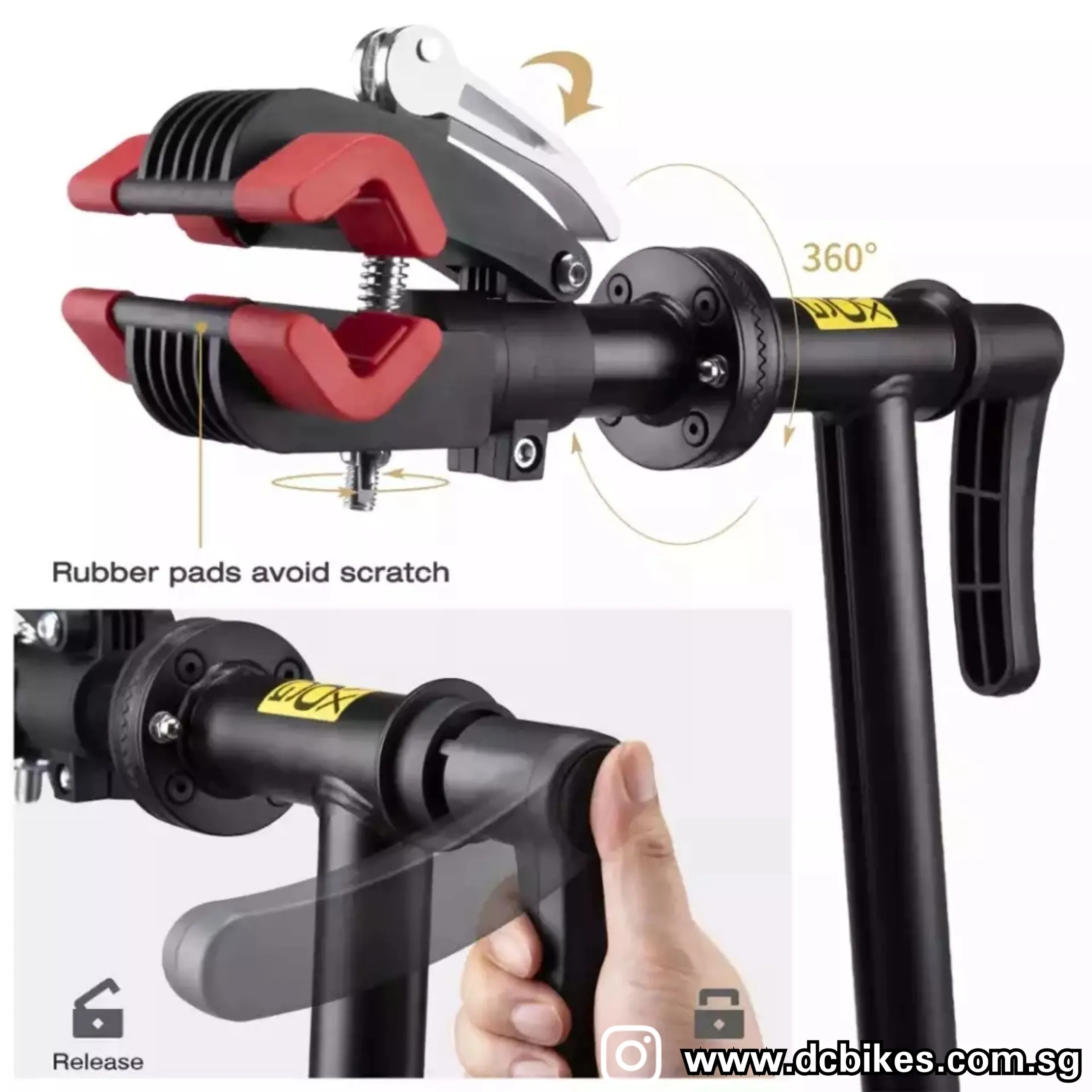 Black Professional Folding MTB Bicycle Repair Bike Rack Stand   Tools Tray