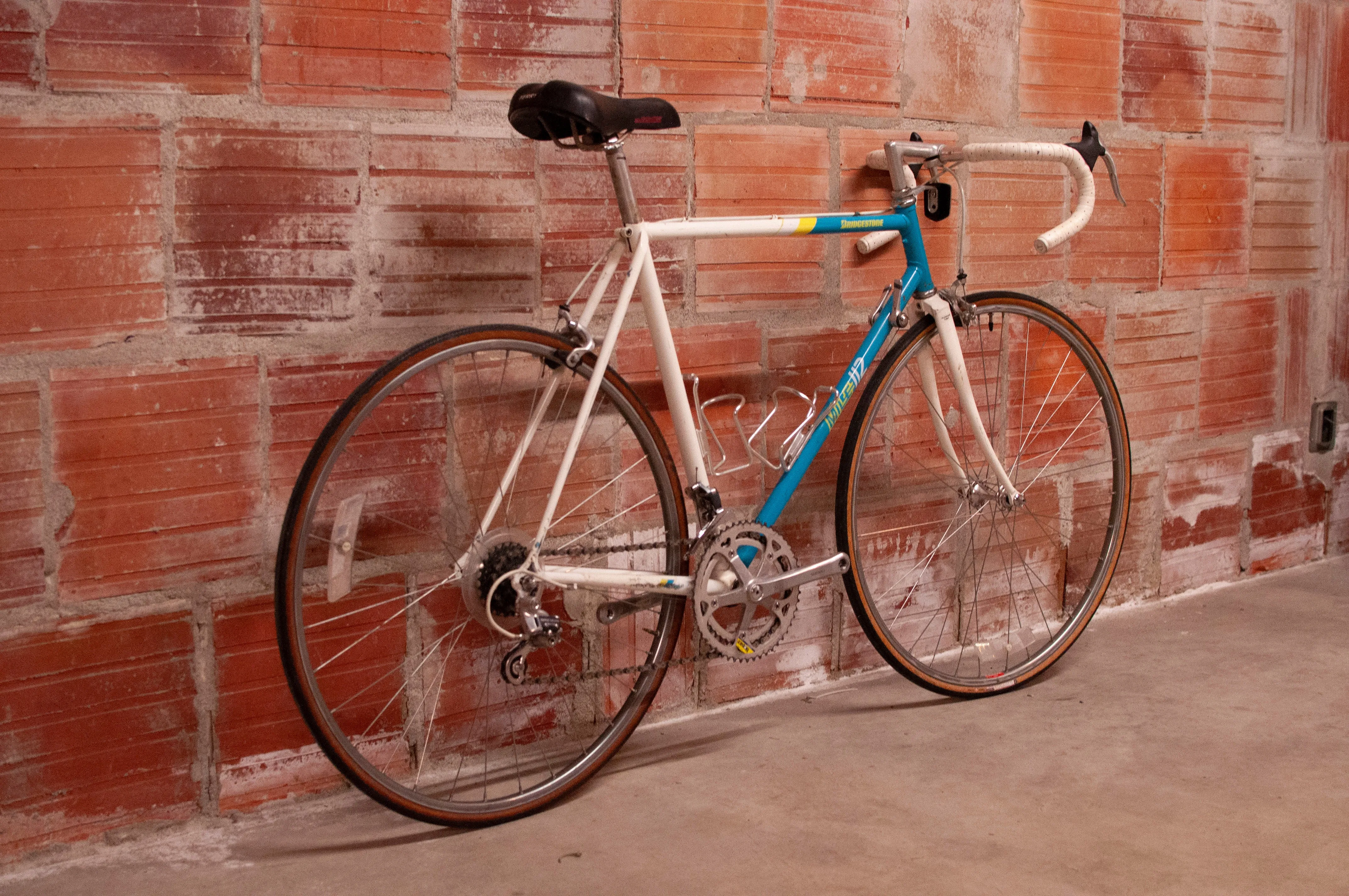 Bridgestone Mile 112 Vintage Road Bike, blue/white/yellow, 55cm/Large