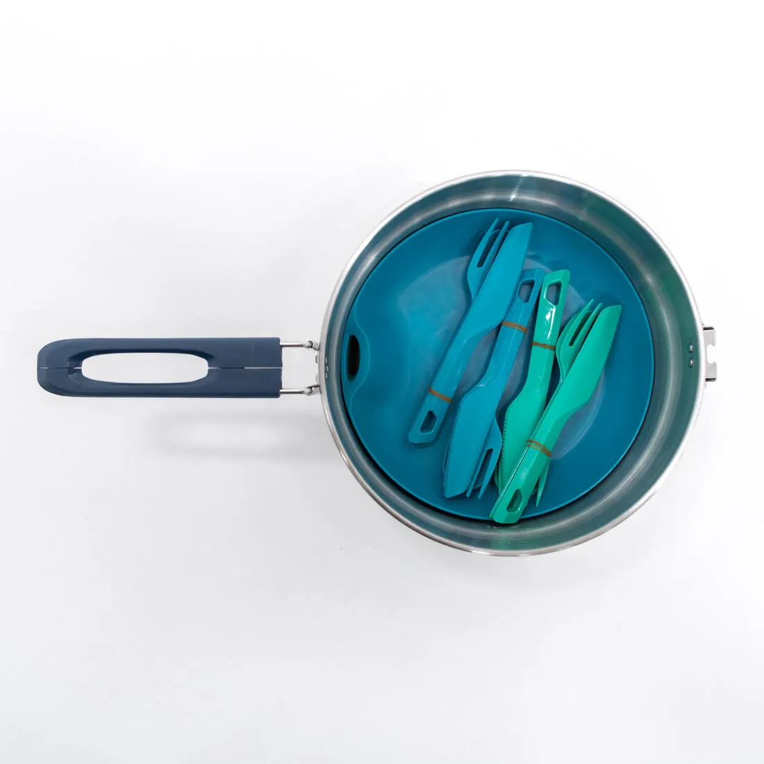 Camping cooking set in stainless steel 100 - 4 persons- 18 items.