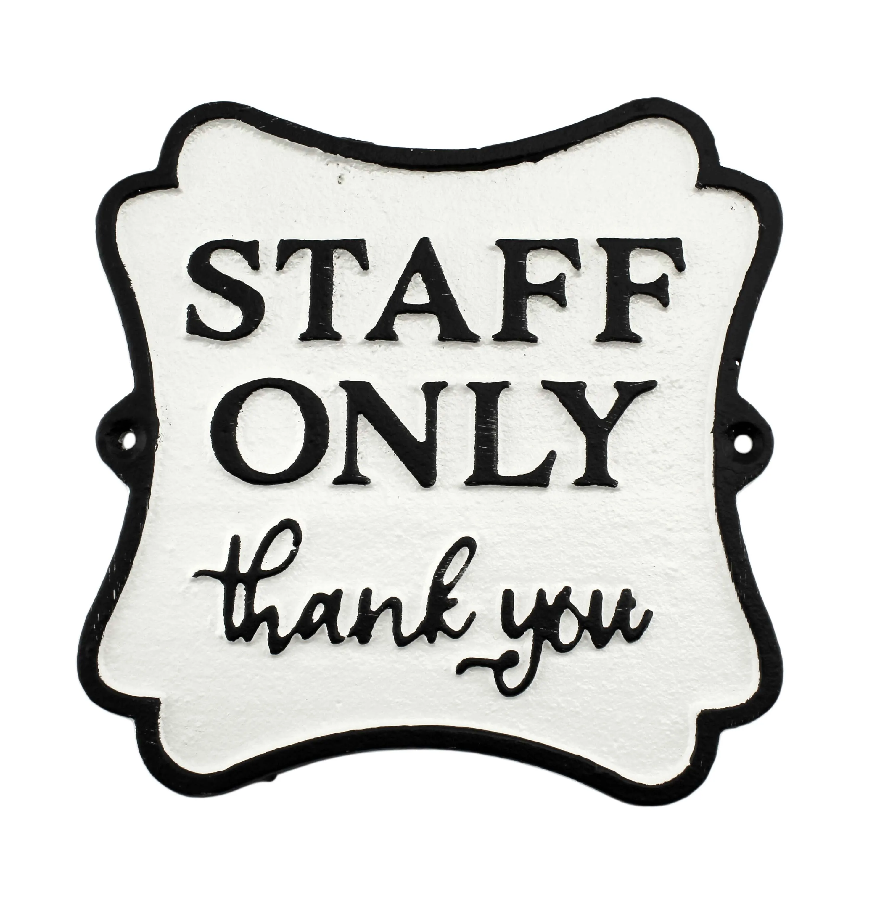 Cast Iron Staff Only Sign (Case of 24)
