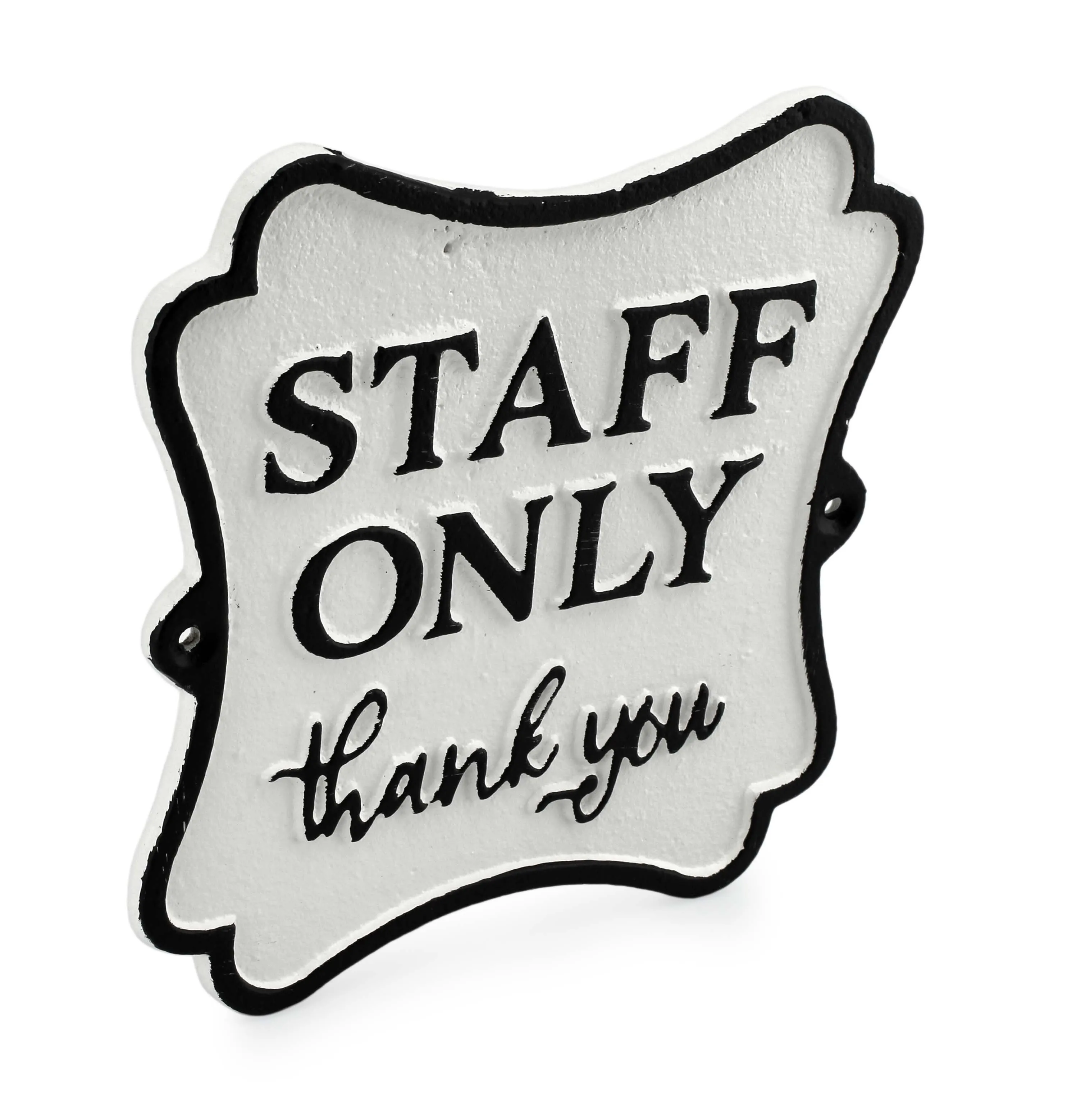 Cast Iron Staff Only Sign (Case of 24)
