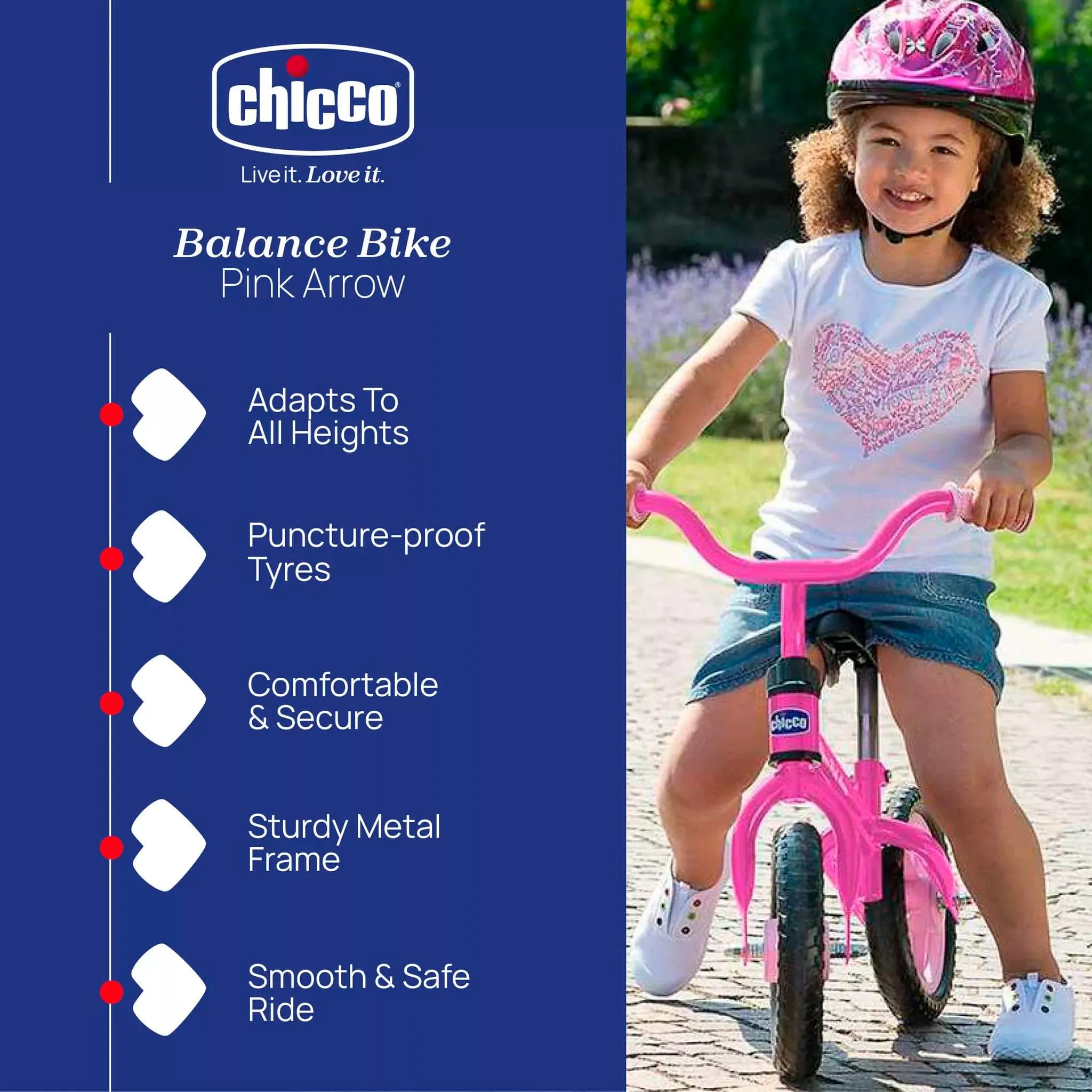 Chicco Toy Balance Bike - Pink Arrow