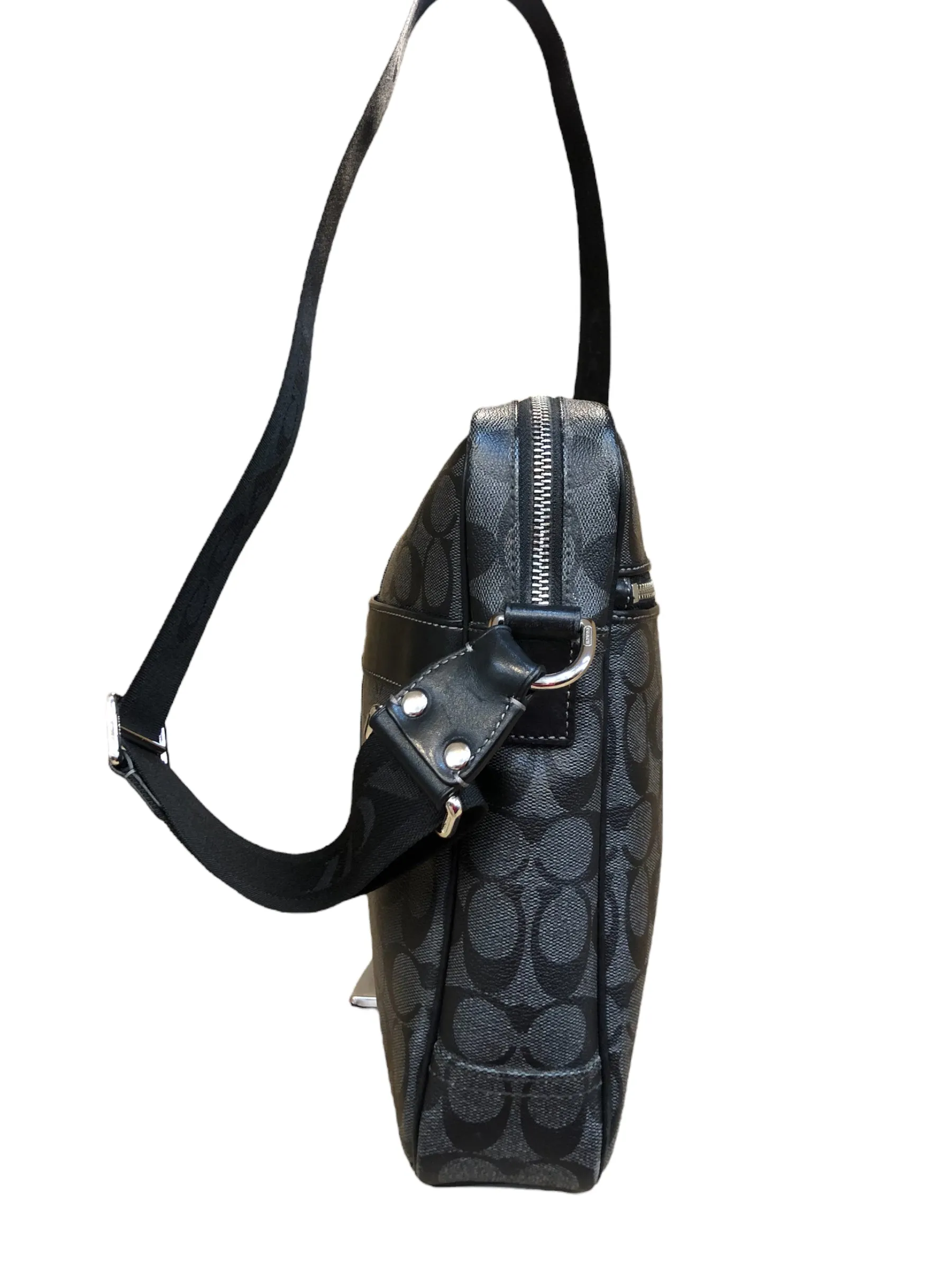 Coach Charcoal Monogram Canvas Messenger Bag