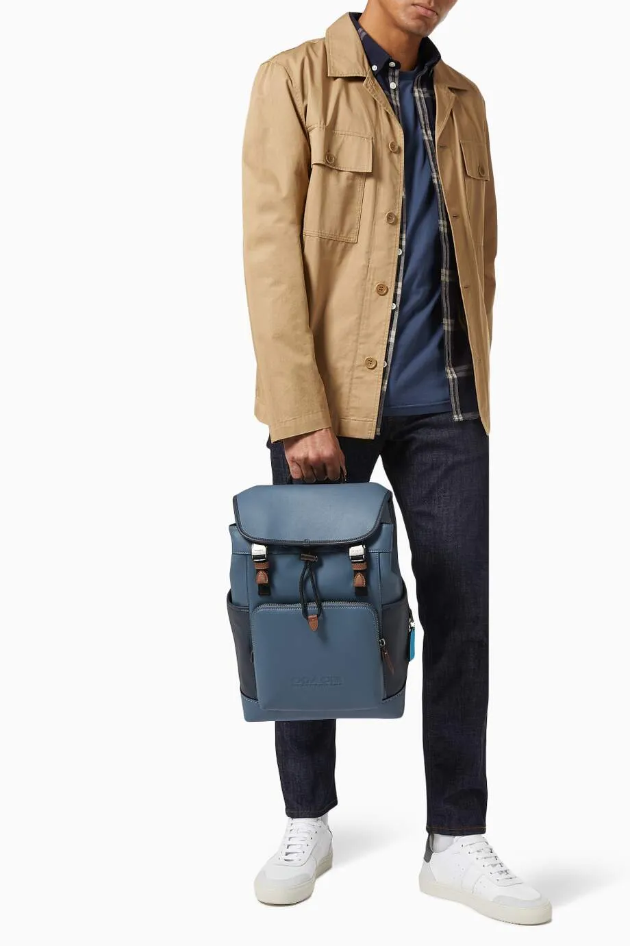 Coach League Flap Backpack in Colorblock Leather
