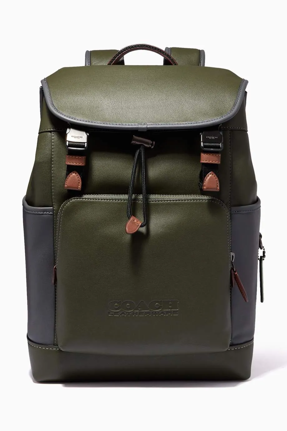 Coach League Flap Backpack in Colorblock Leather
