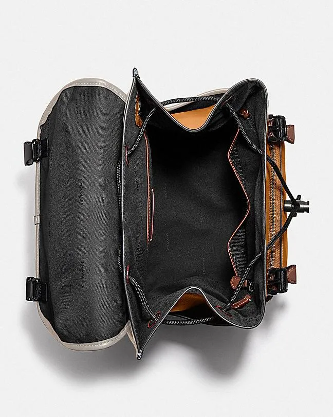 Coach League Flap Backpack in Colorblock Leather