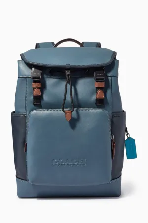 Coach League Flap Backpack in Colorblock Leather
