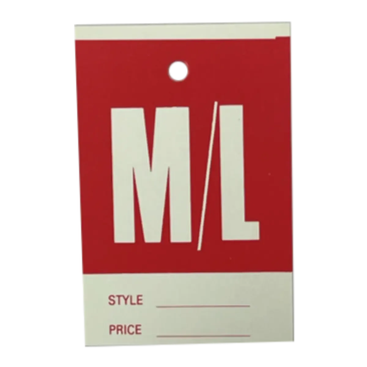 Colour-Coded Style, Price and Garment Size Labels - S/M M/L