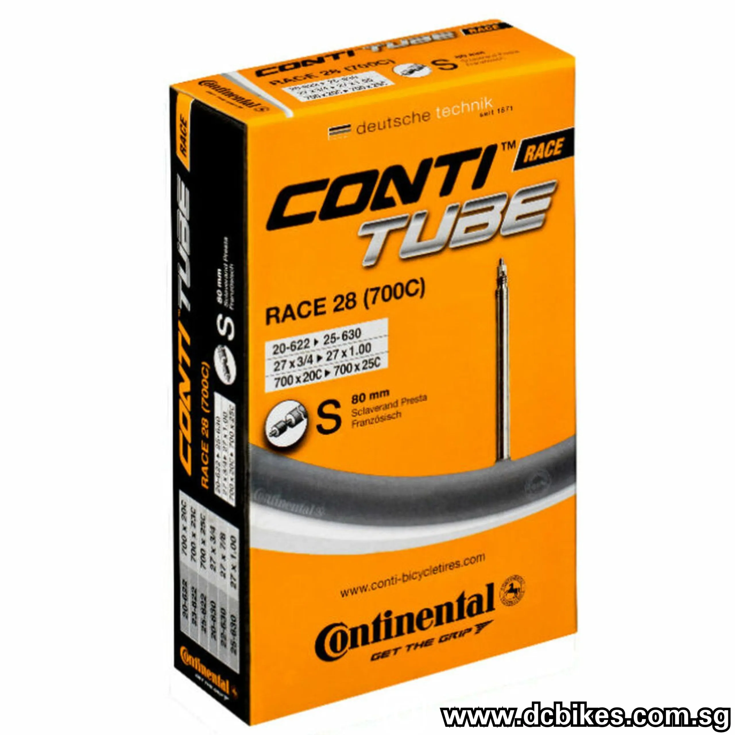 Continental 700c X 20c-25c Race 28 Road 42mm | 60mm | 80mm Presta Tube (1 Tube)