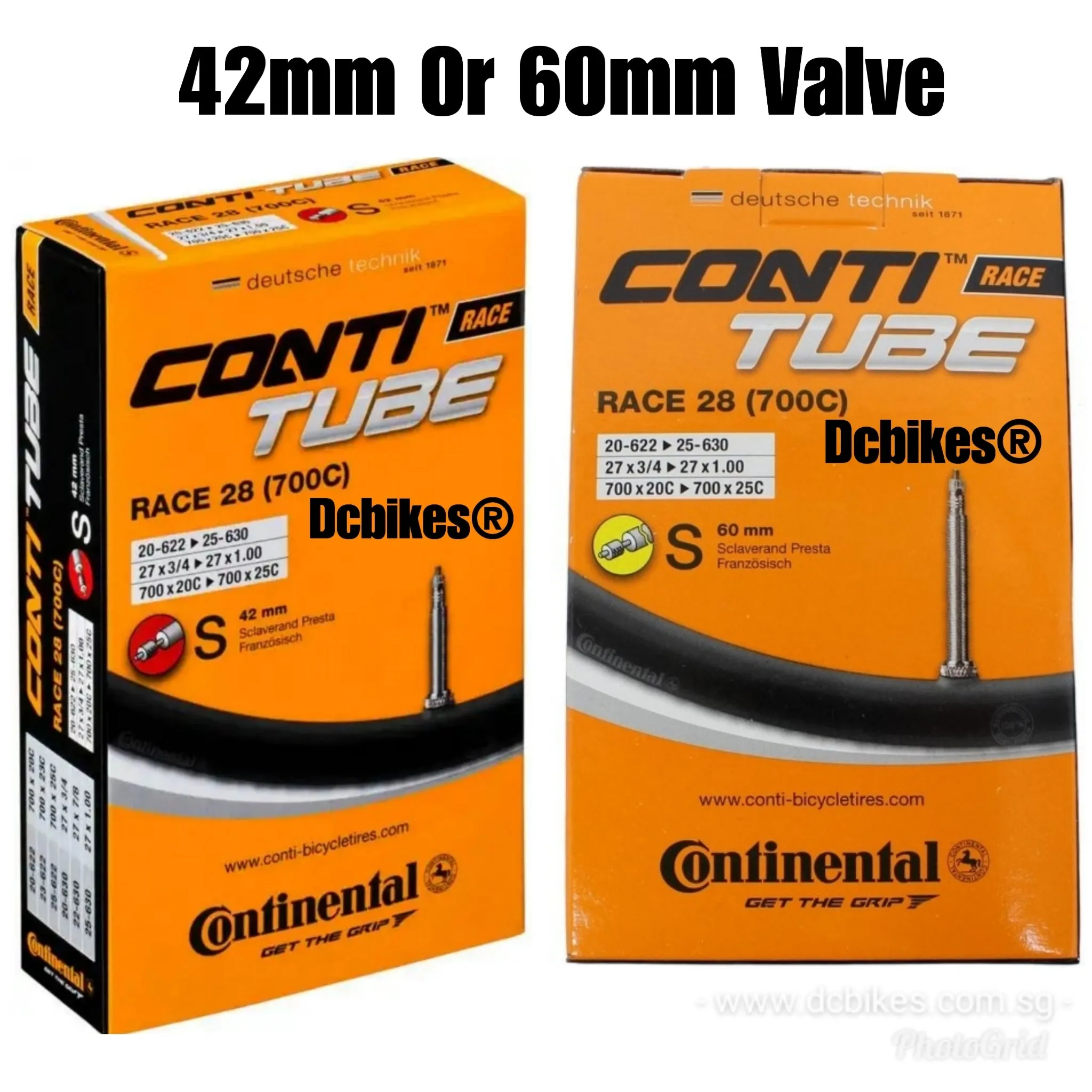 Continental 700c X 20c-25c Race 28 Road 42mm | 60mm | 80mm Presta Tube (1 Tube)