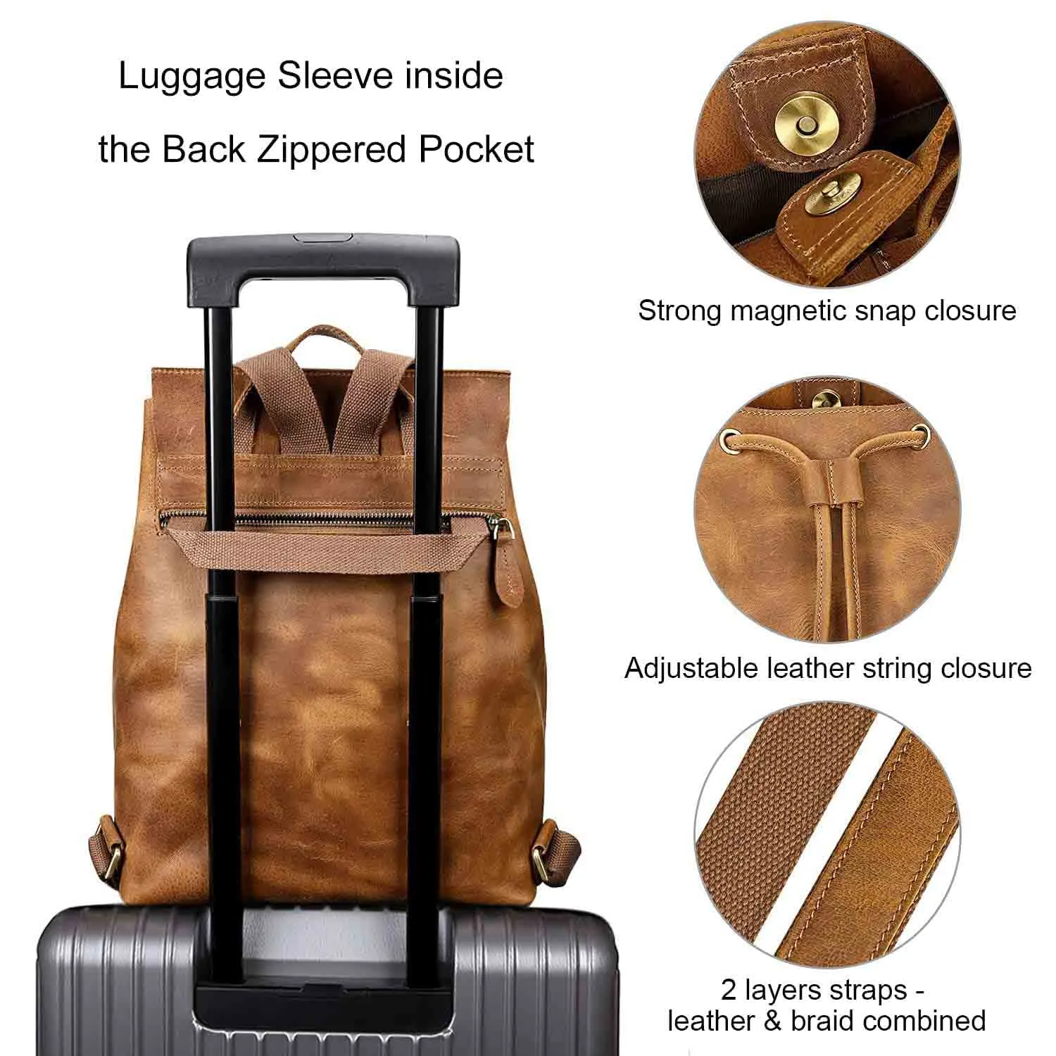 Crazy Horse Leather Backpack