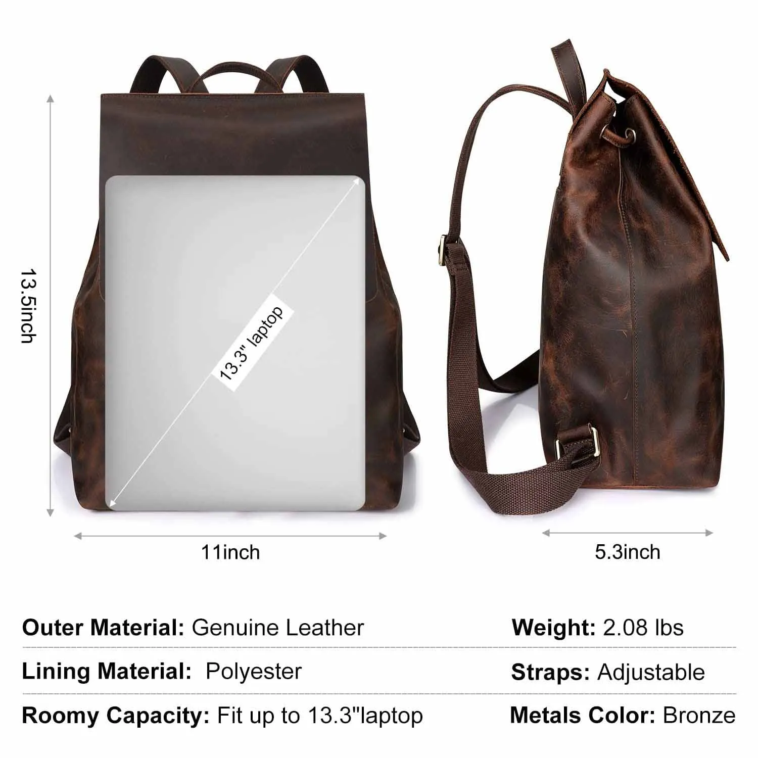 Crazy Horse Leather Backpack