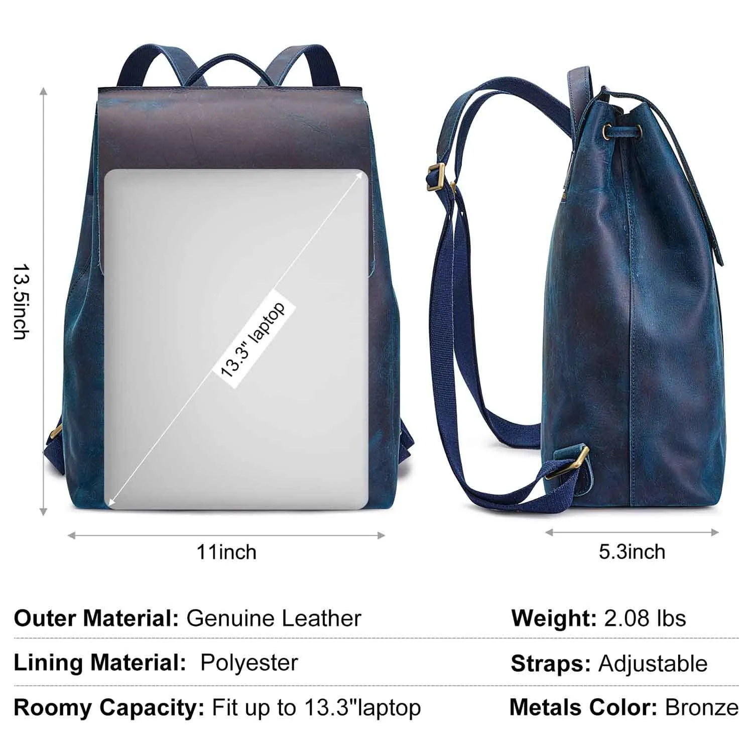 Crazy Horse Leather Backpack