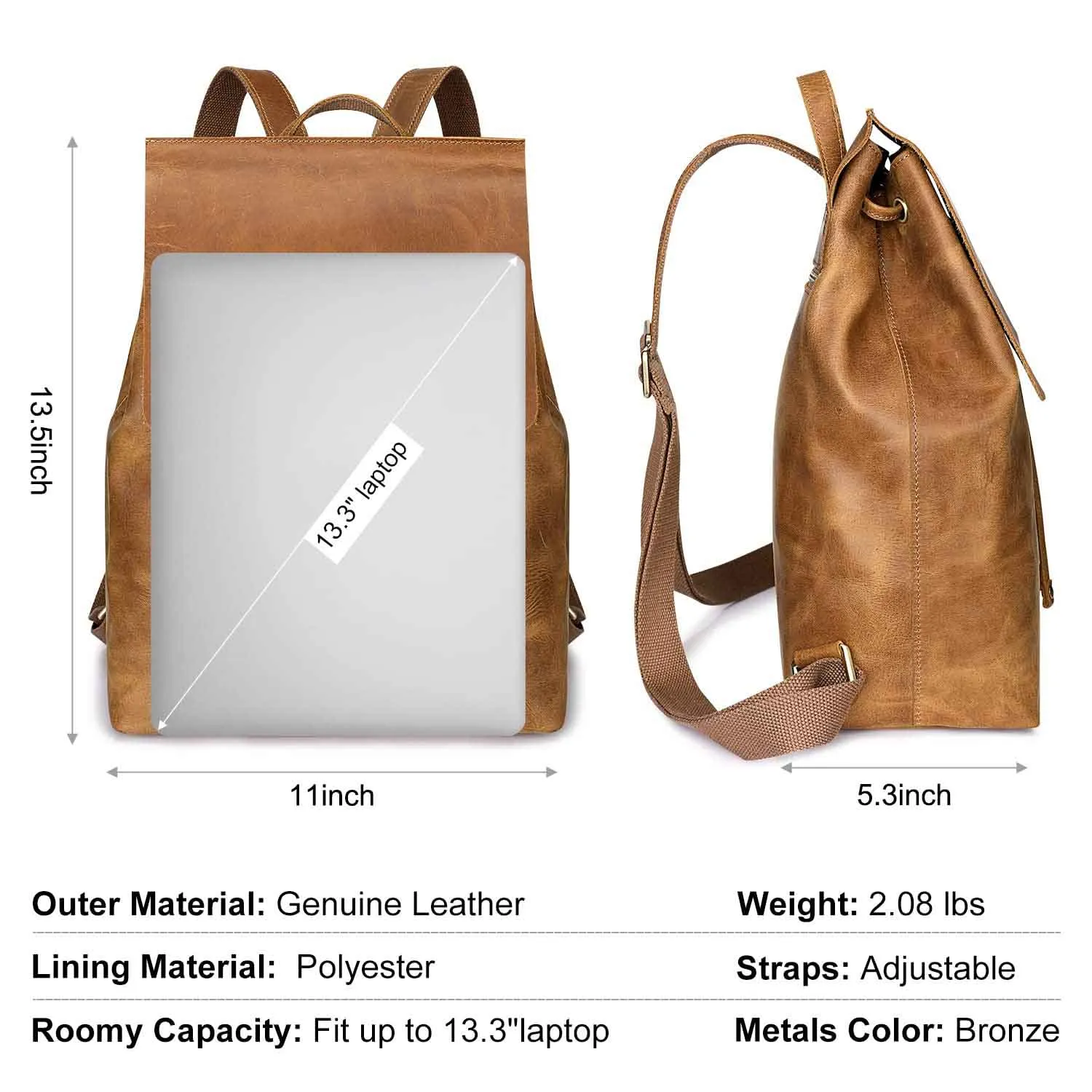 Crazy Horse Leather Backpack