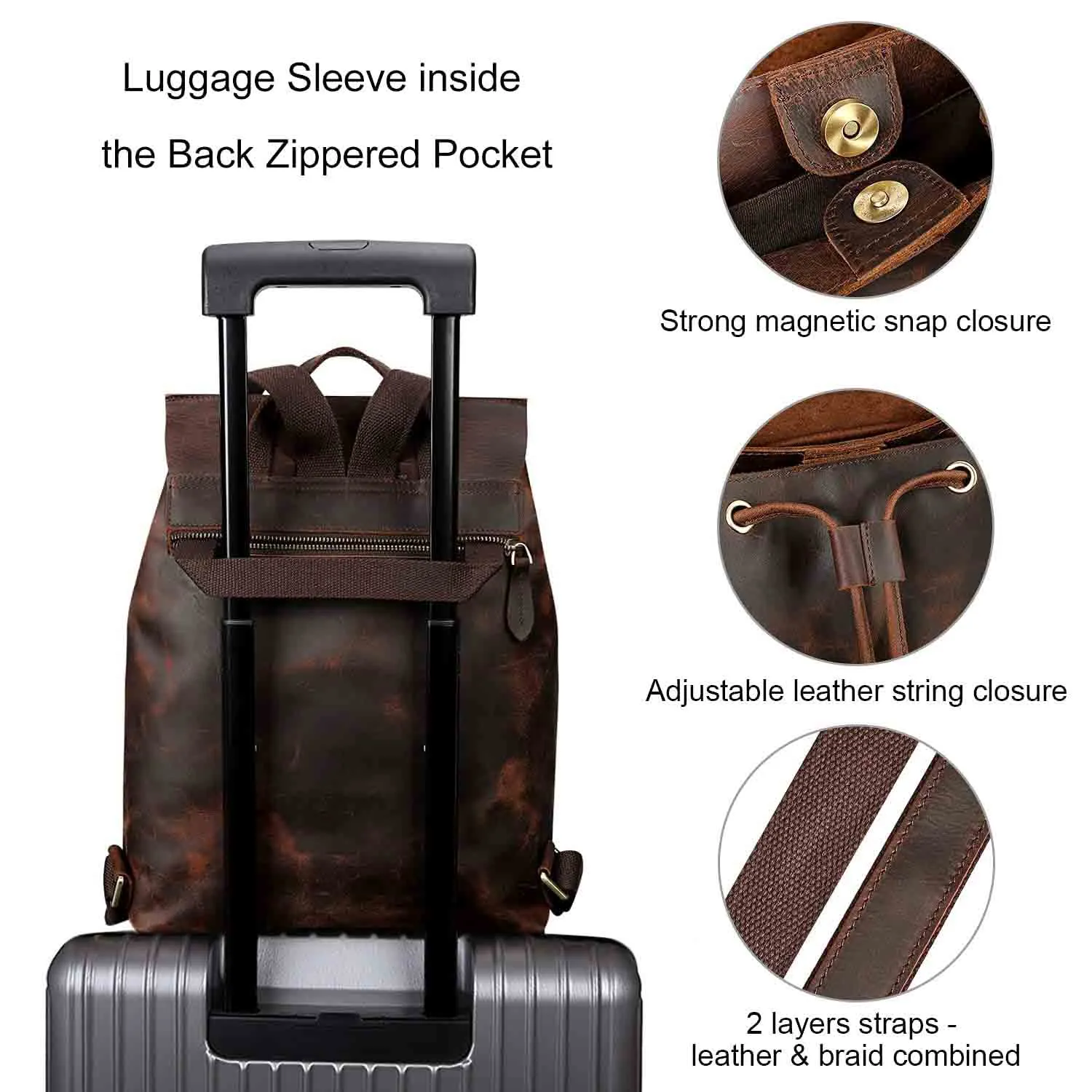 Crazy Horse Leather Backpack