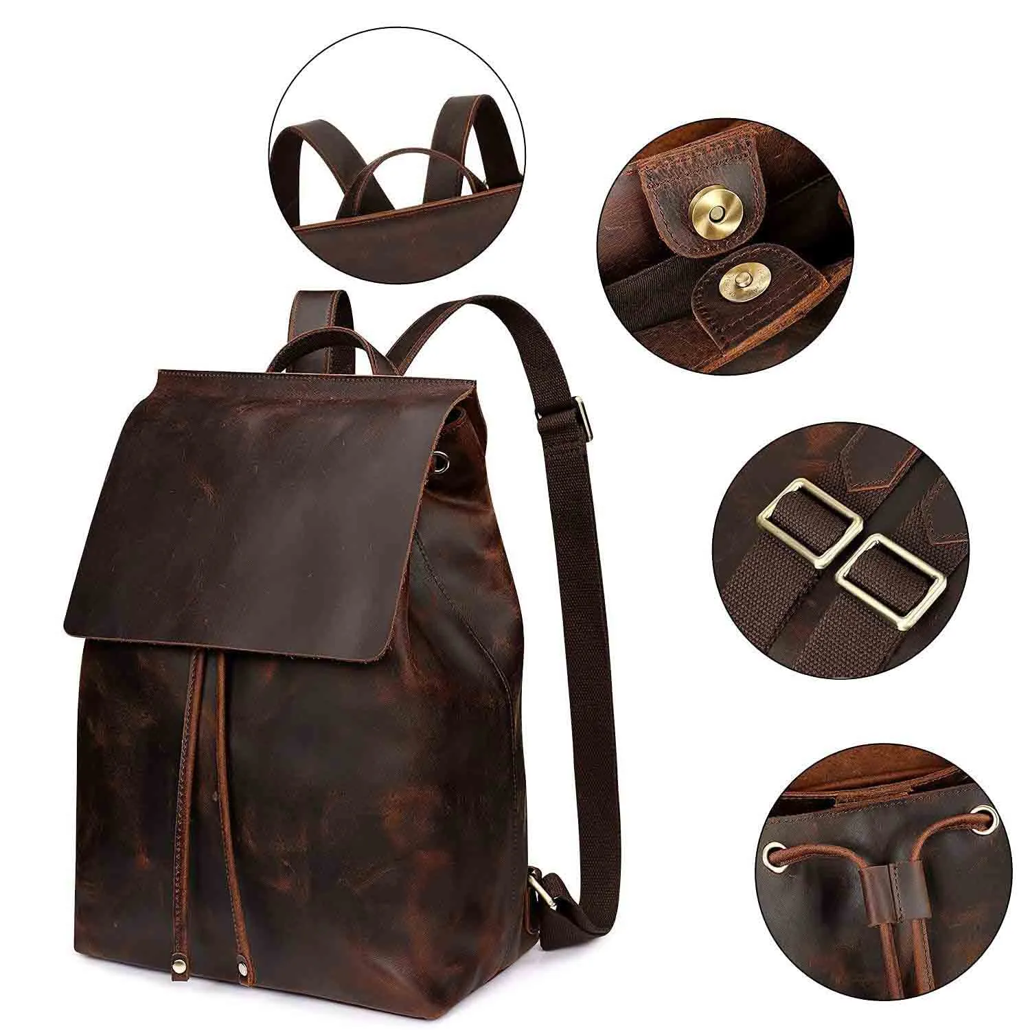 Crazy Horse Leather Backpack