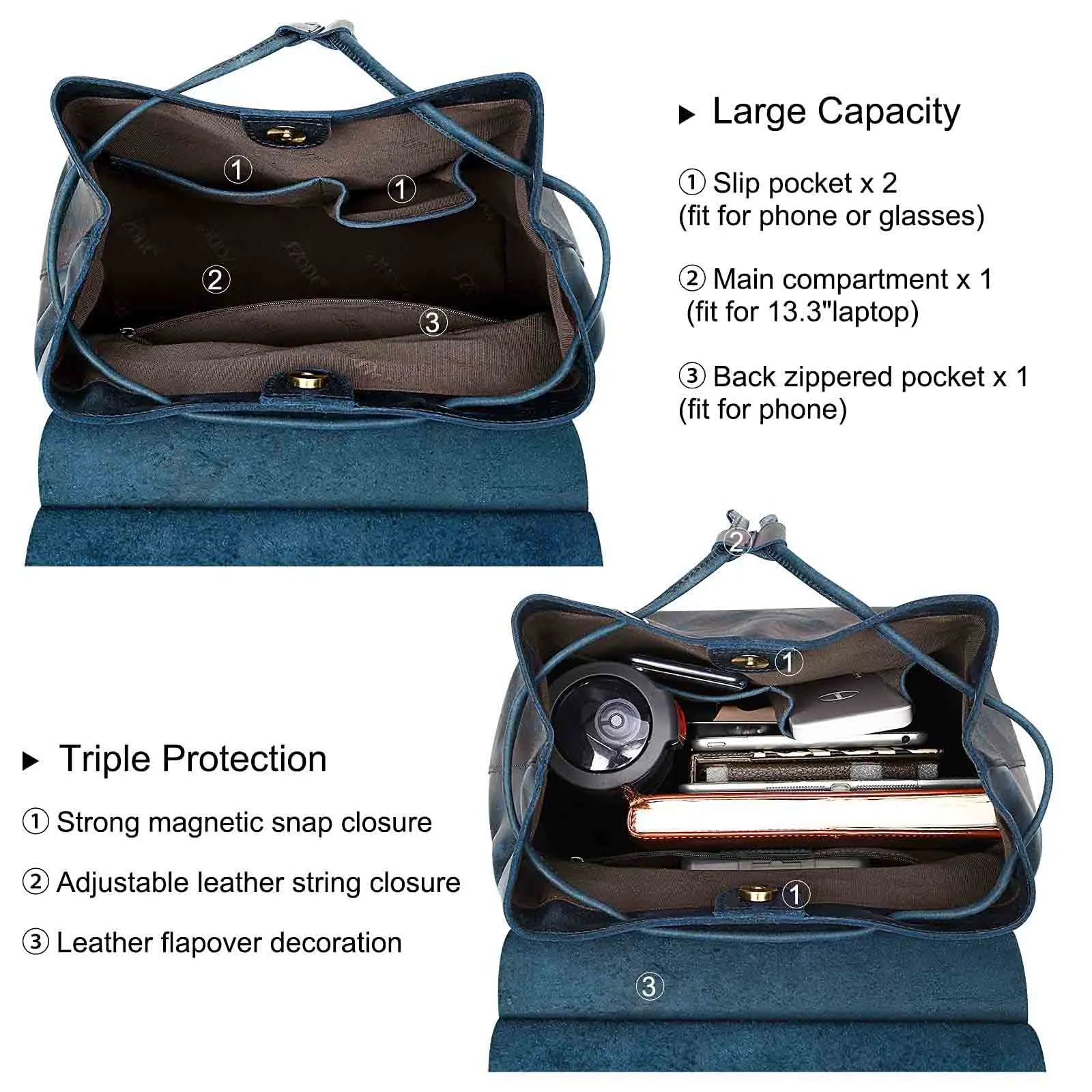 Crazy Horse Leather Backpack