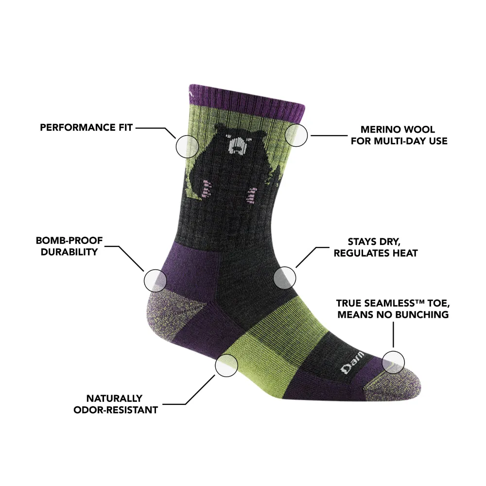Darn Tough Womens Bear Town Micro Crew Lightweight Hiking Sock