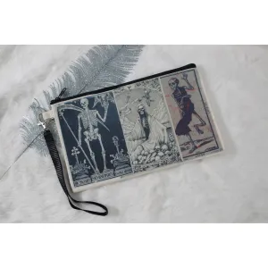 Death Tarot Grim Reaper Makeup/ Whatever Bag | Zipper Pouch Case Organizer | 8” x 6”