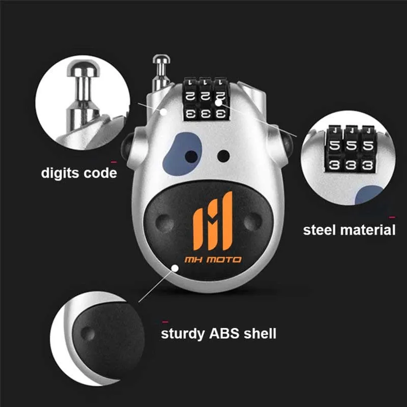Easy lock (Anti-theft Password Wheel Helmet Coded Lock Sliver) MH Moto