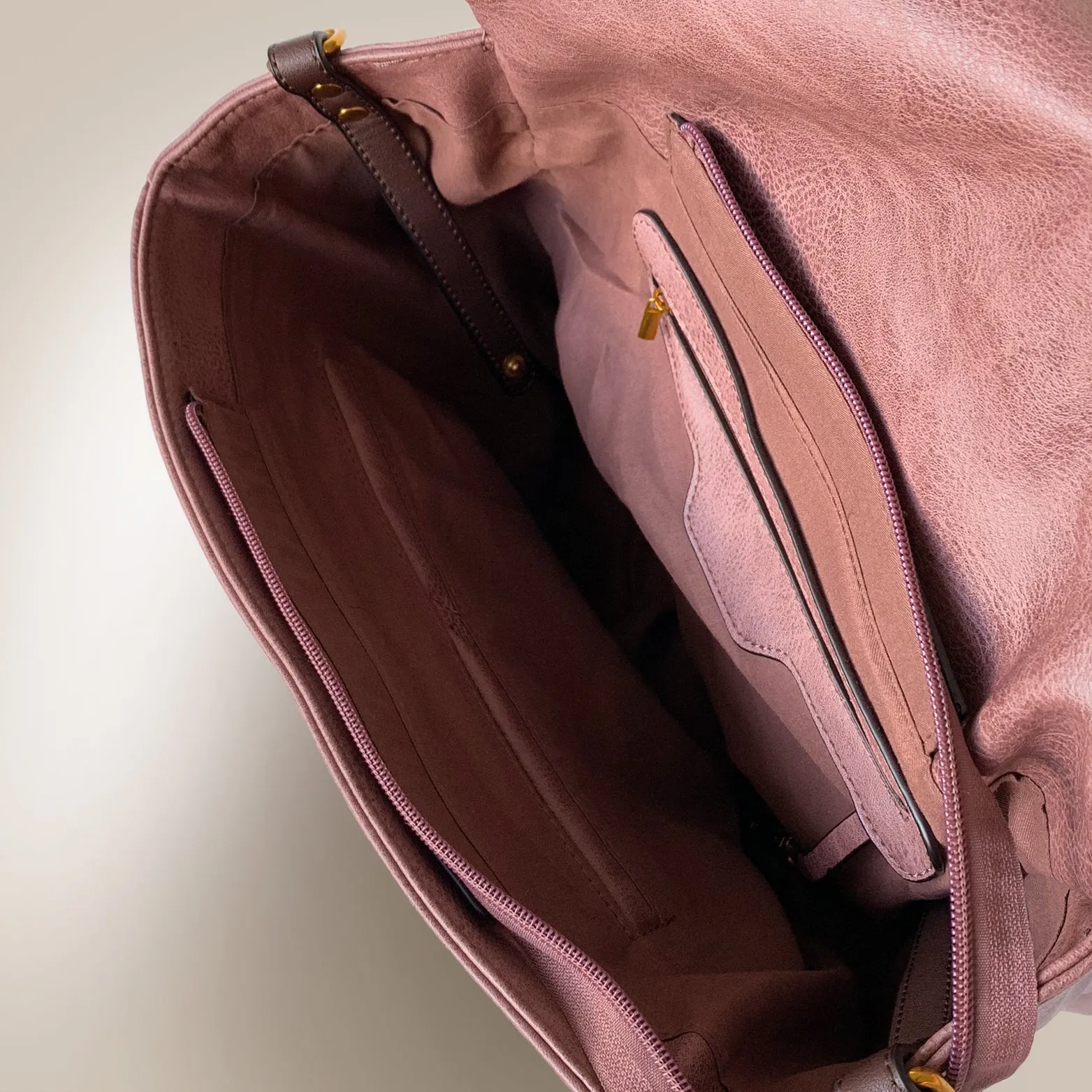 Envelope Fold Leather Backpack