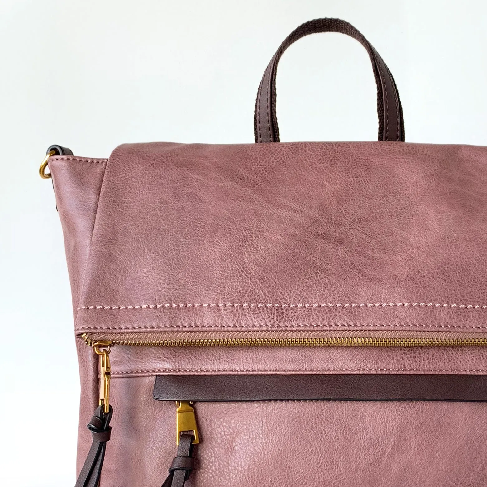 Envelope Fold Leather Backpack
