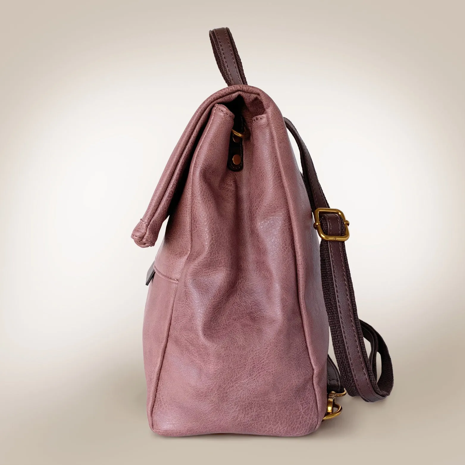 Envelope Fold Leather Backpack
