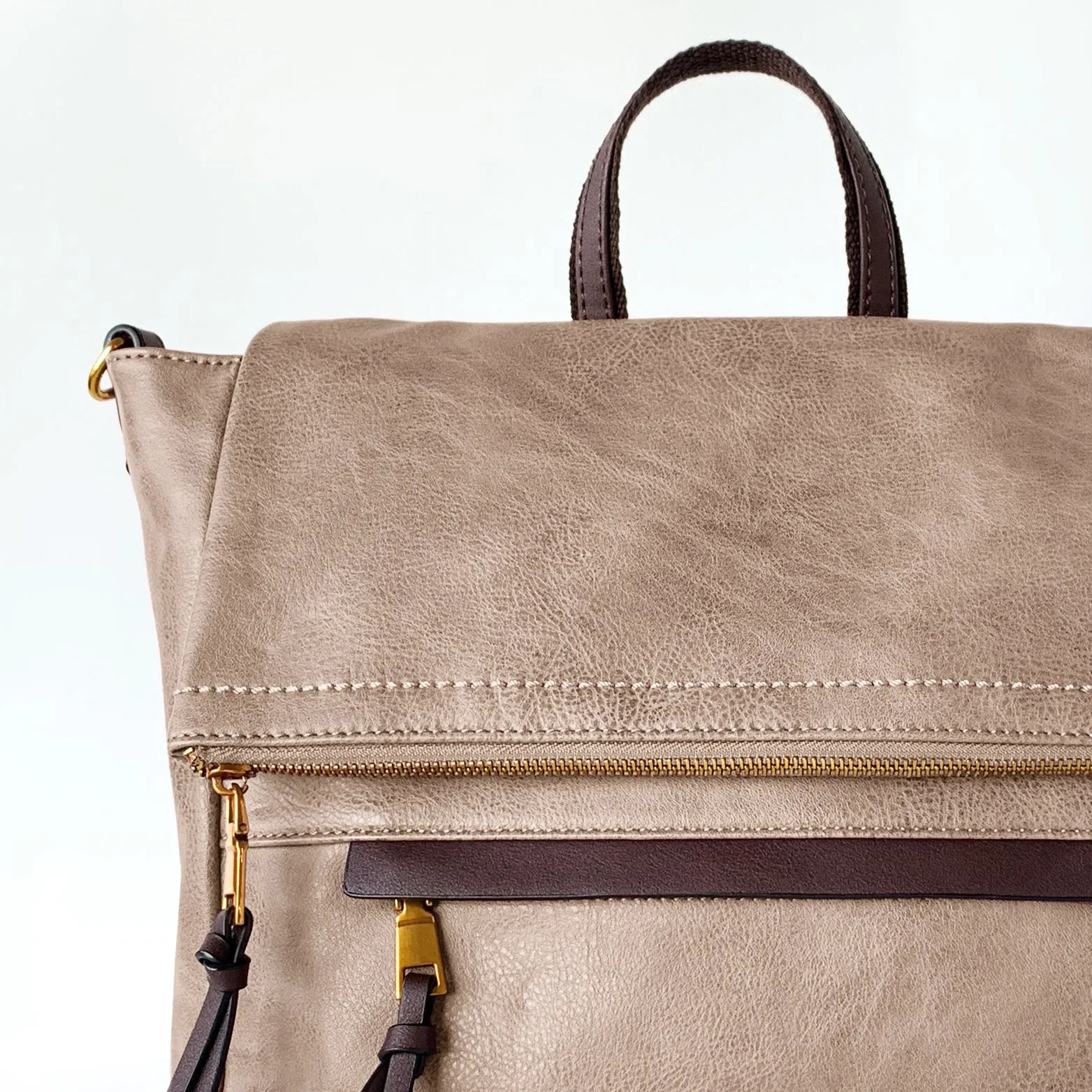 Envelope Fold Leather Backpack