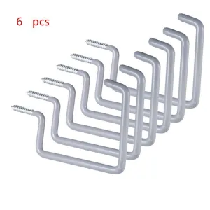 Garage Hooks,Cheaboom Heavy Duty Bike Storage Hooks Wall Hooks Screw-in Utility Storage Hangers Shed Garage Garden Hook Plastic Coated for Wall Mount/Ceiling (Grey Square Bike Hook x 6)