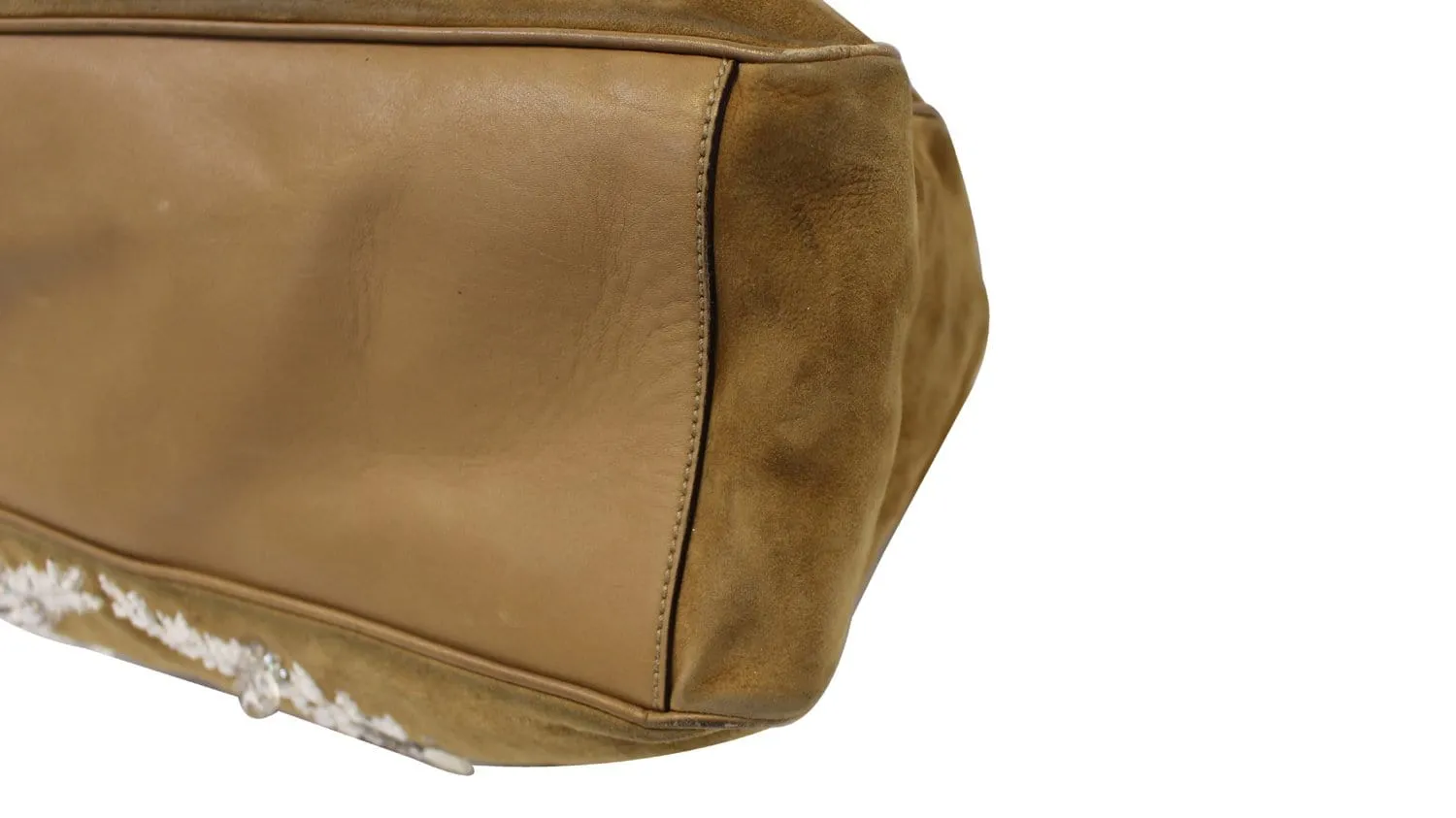 GUCCI Limited Edition White/Brown Embroidered Canvas Positano Bag - Final Call