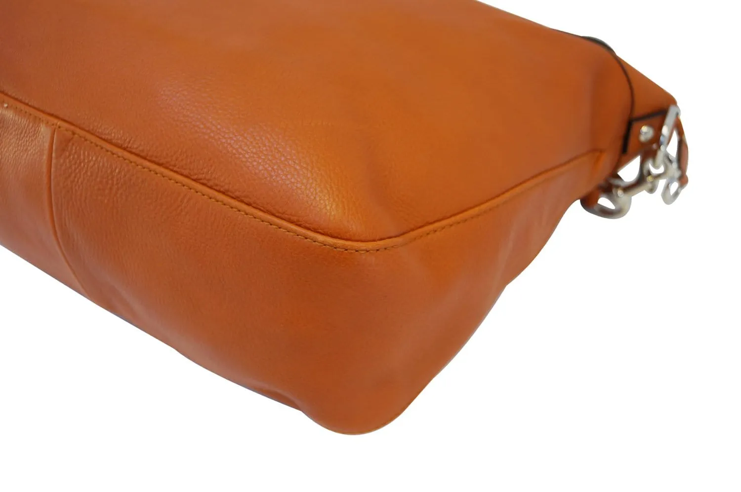 GUCCI Orange Pebbled Leather Icon Bit Large Hobo Bag