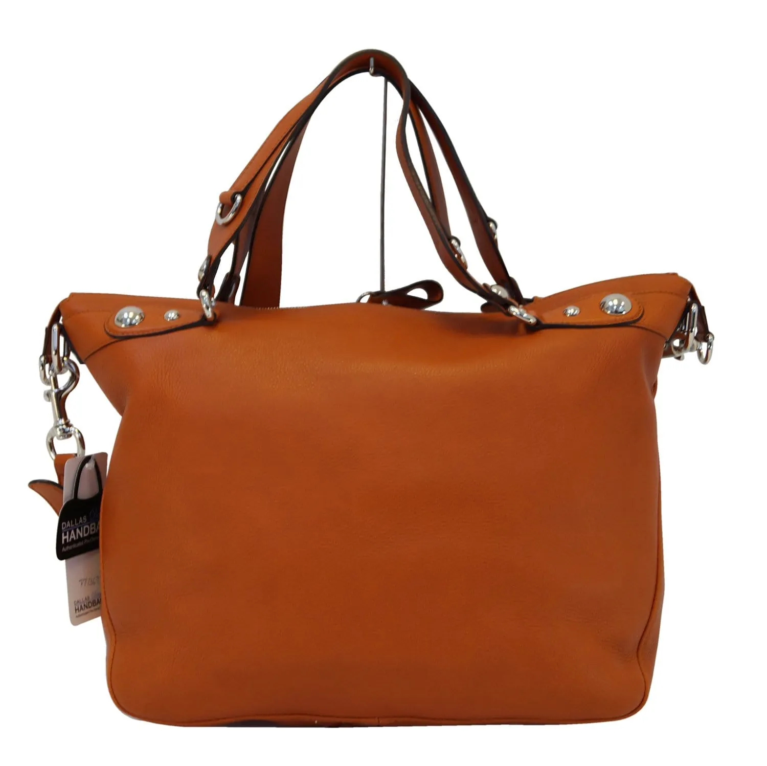 GUCCI Orange Pebbled Leather Icon Bit Large Hobo Bag