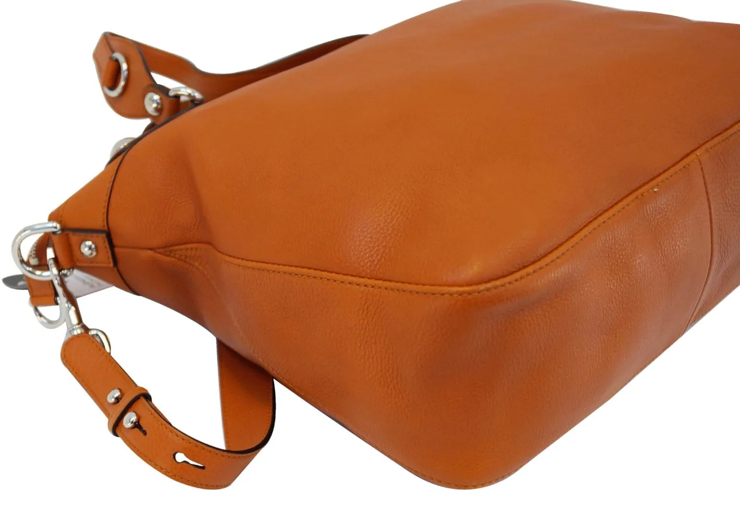 GUCCI Orange Pebbled Leather Icon Bit Large Hobo Bag