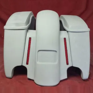 Harley Davidson 4.5" Extended Stretched Saddlebags With LED Light Fender With Lids - 2014 - 2018  Model Style Bags