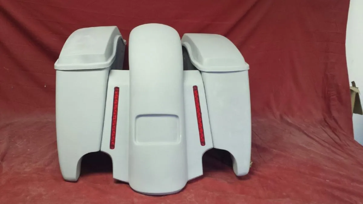 Harley Davidson 4.5" Extended Stretched Saddlebags With LED Light Fender With Lids - 2014 - 2018  Model Style Bags