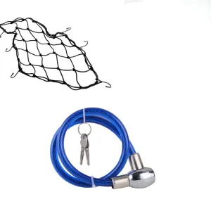 Heavy Duty Multipurpose Cable Lock for All Bike Helmet Lock With seat Net cover
