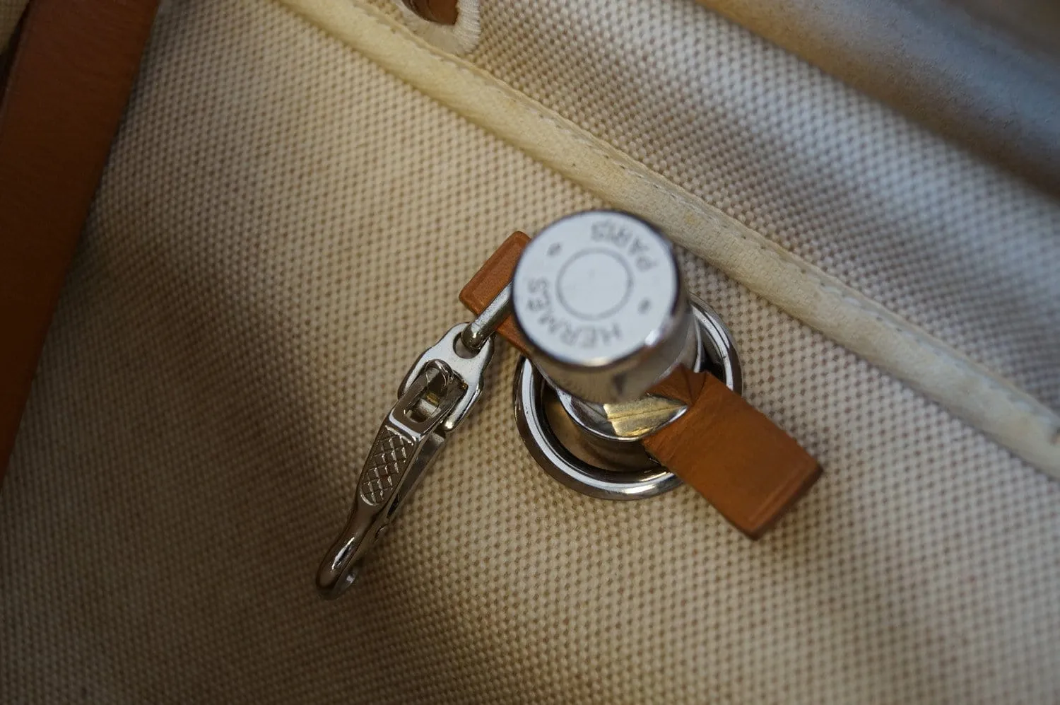 Hermes 30cm Natural Toile and Leather 2-in-1 Herbag PM Backpack Bag - Final Call