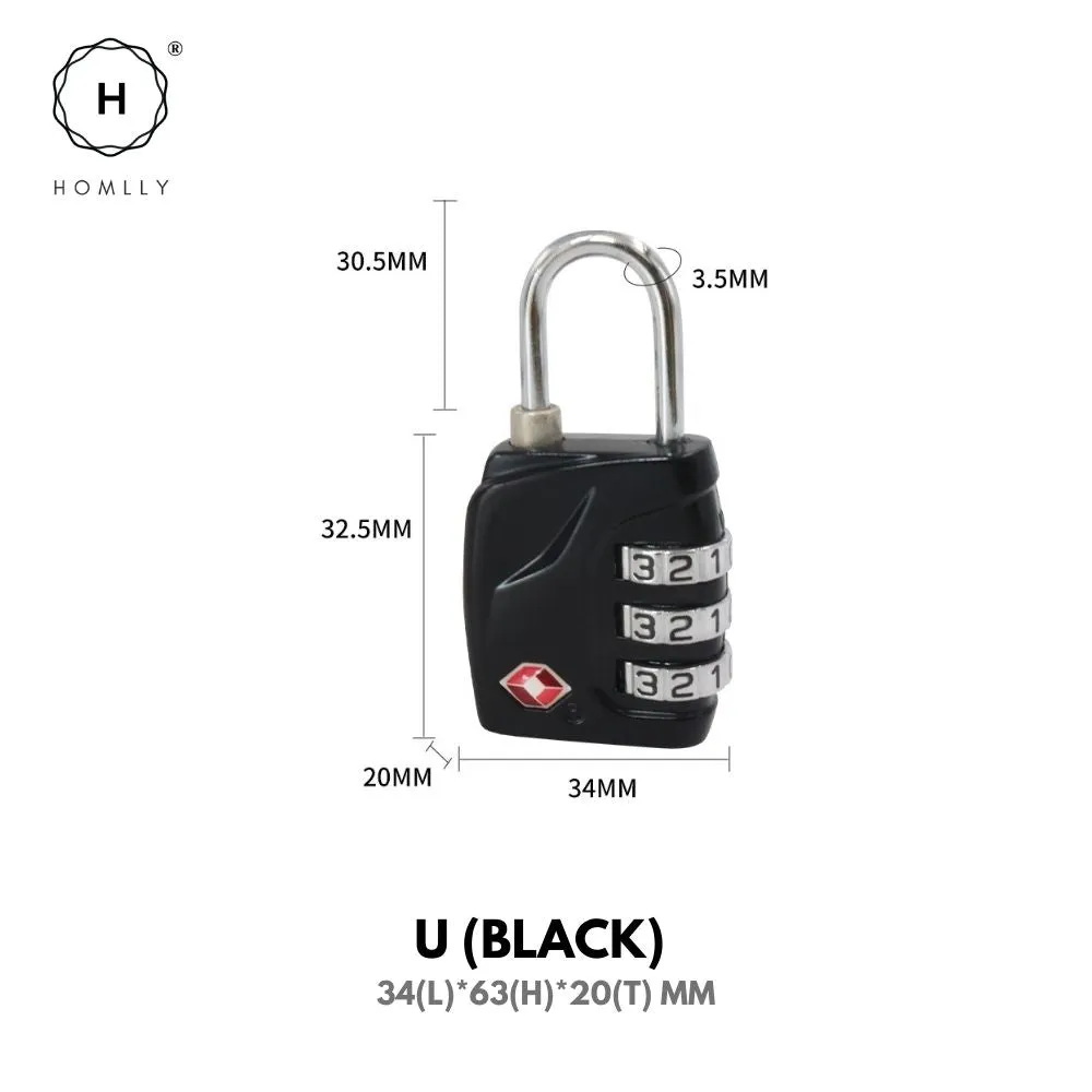Homlly Digit Combination Travel Luggage Pad lock & Wall Mounted Key Storage Box