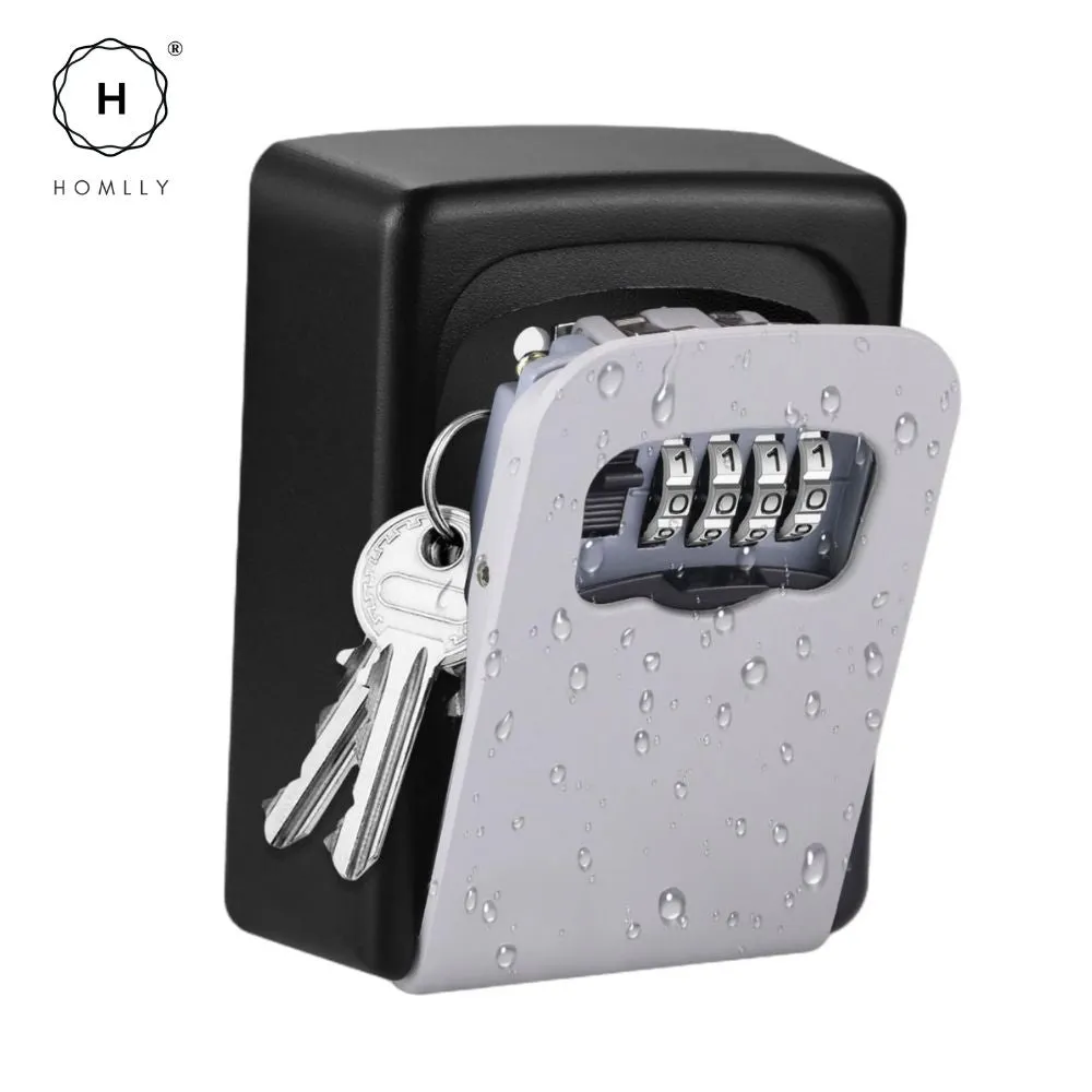 Homlly Digit Combination Travel Luggage Pad lock & Wall Mounted Key Storage Box
